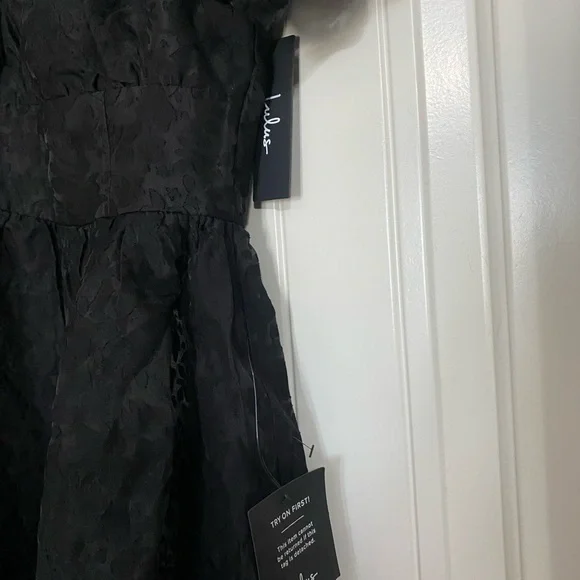 Lulu's Black Puff Sleeve Dress - Picture 4 of 10